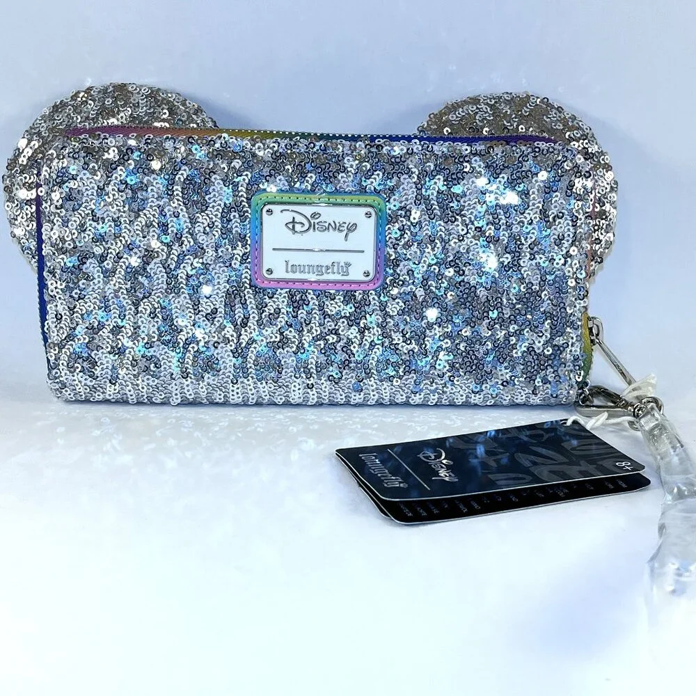 NEW Loungefly Disney Minnie Mouse Birthday Celebration Shiny Wristlet Wallet
